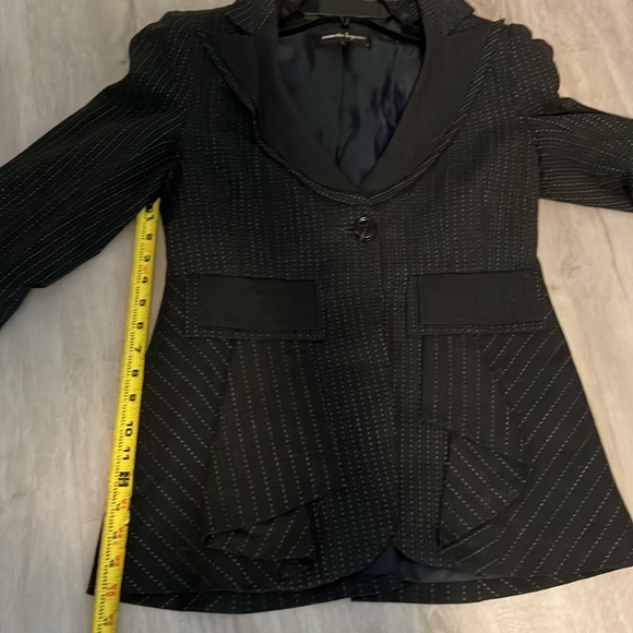 Nanette Lepore Gray Pin Stripe Single Button Blazer Jacket  10 - Picture 10 of 12